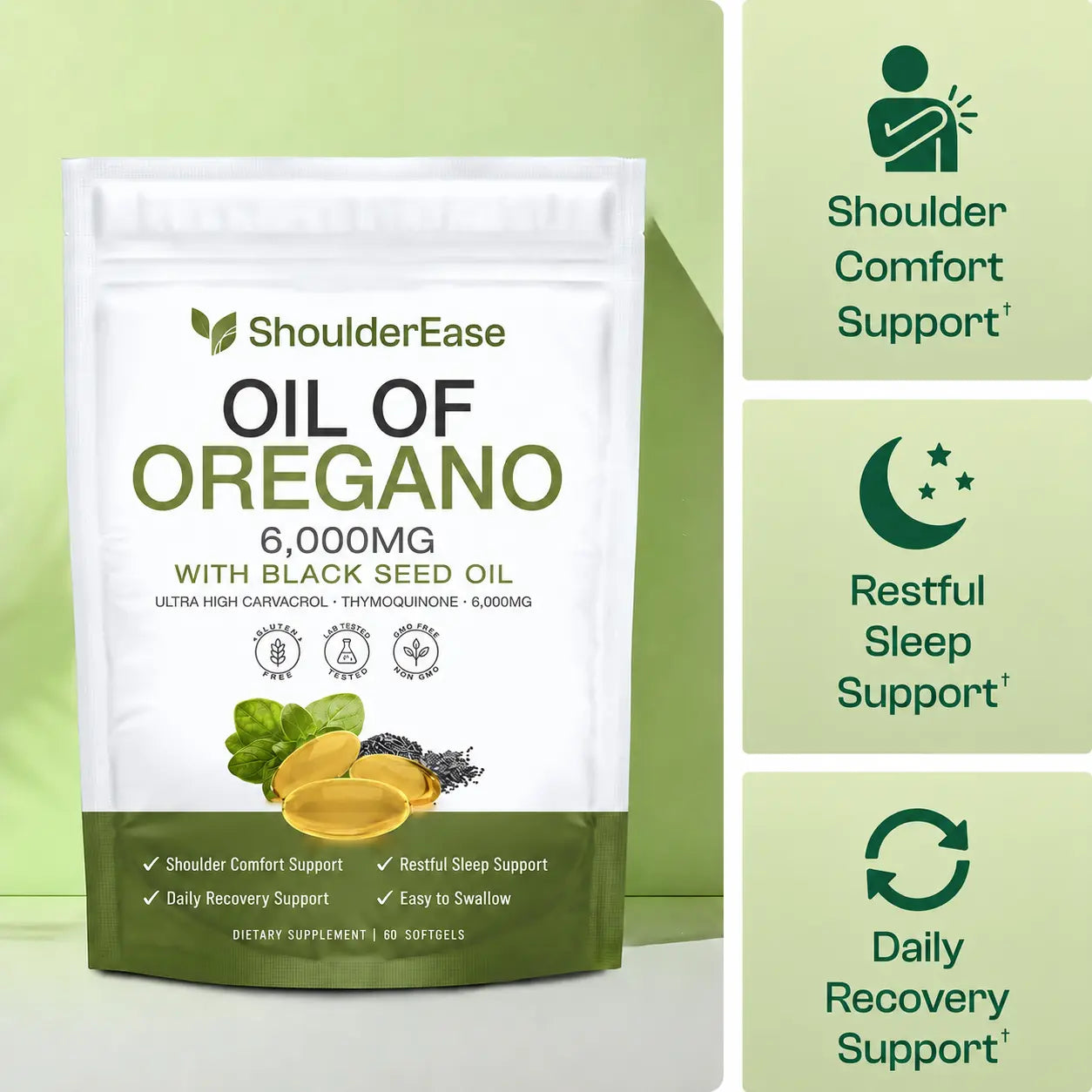ShoulderEase™ Oregano & Black Seed Oil — Daily Shoulder Recovery Support