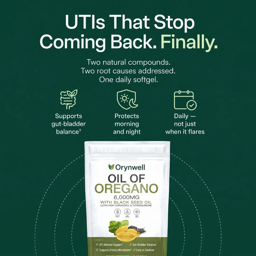 Orynwell™ Oregano & Black Seed Oil — UTI-Free Daily