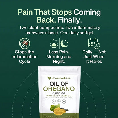 ShoulderEase™ Oregano & Black Seed Oil — Daily Shoulder Recovery Support