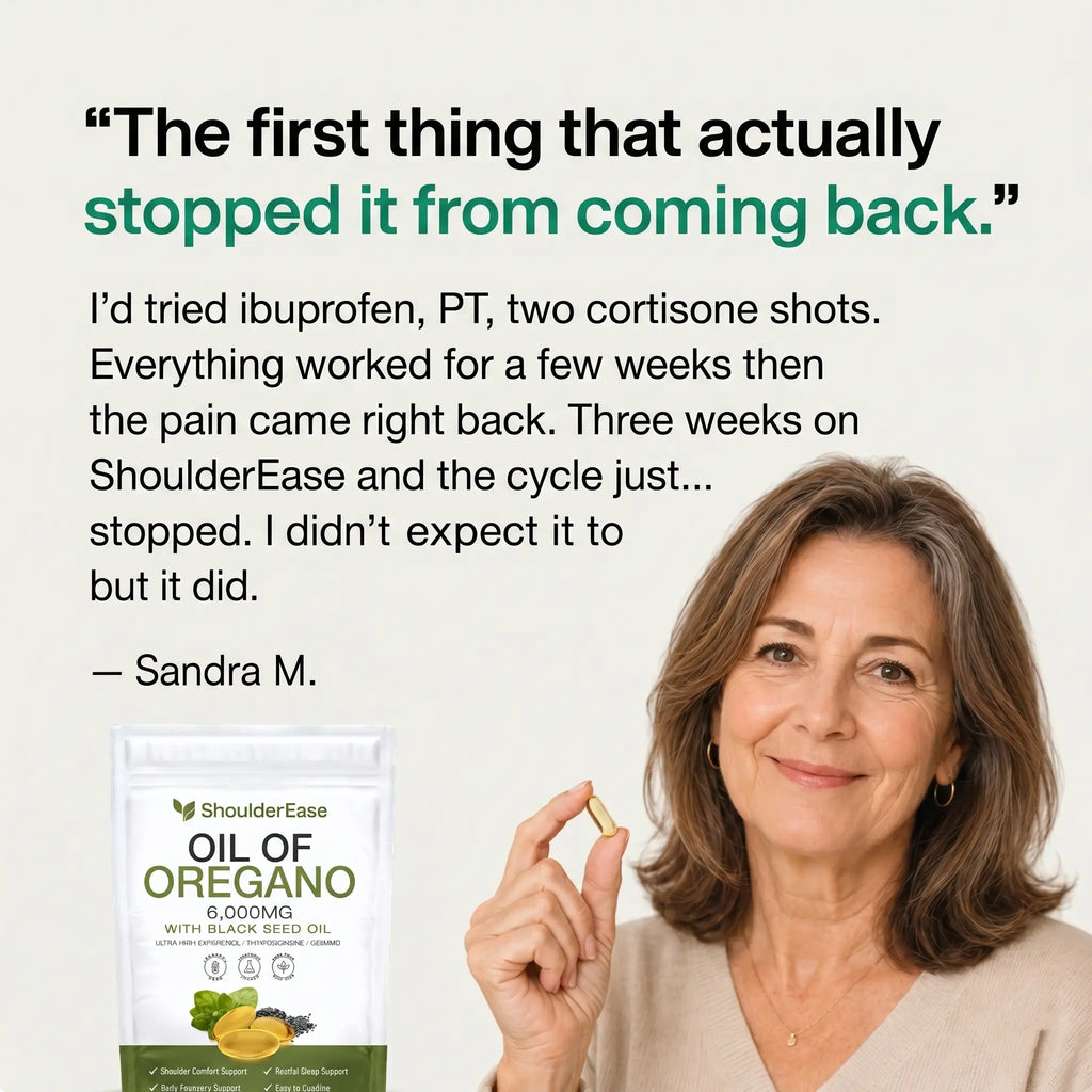 ShoulderEase™ Oregano & Black Seed Oil — Daily Shoulder Recovery Support
