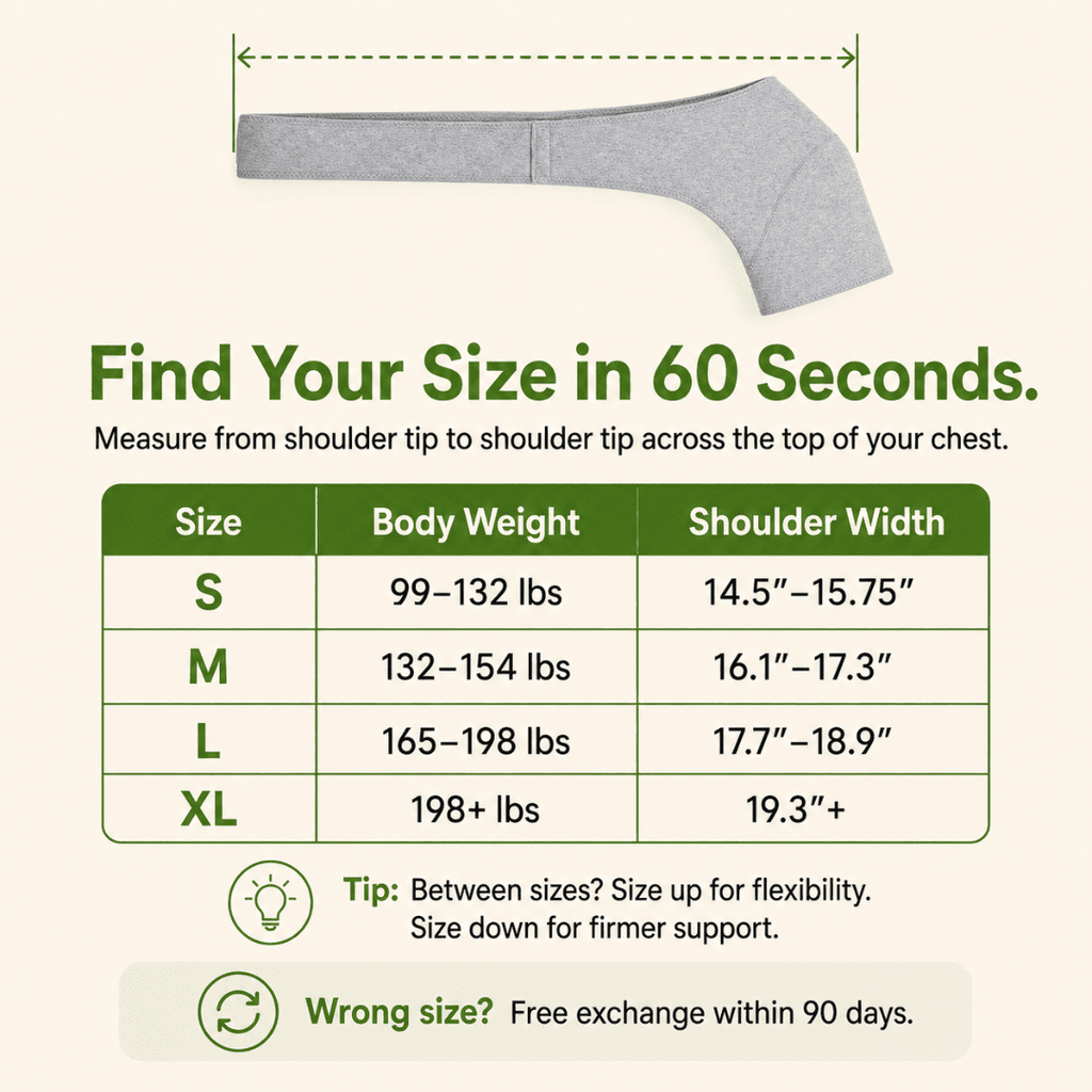 ShoulderEase™ Bamboo Rotator Cuff Sleep Brace