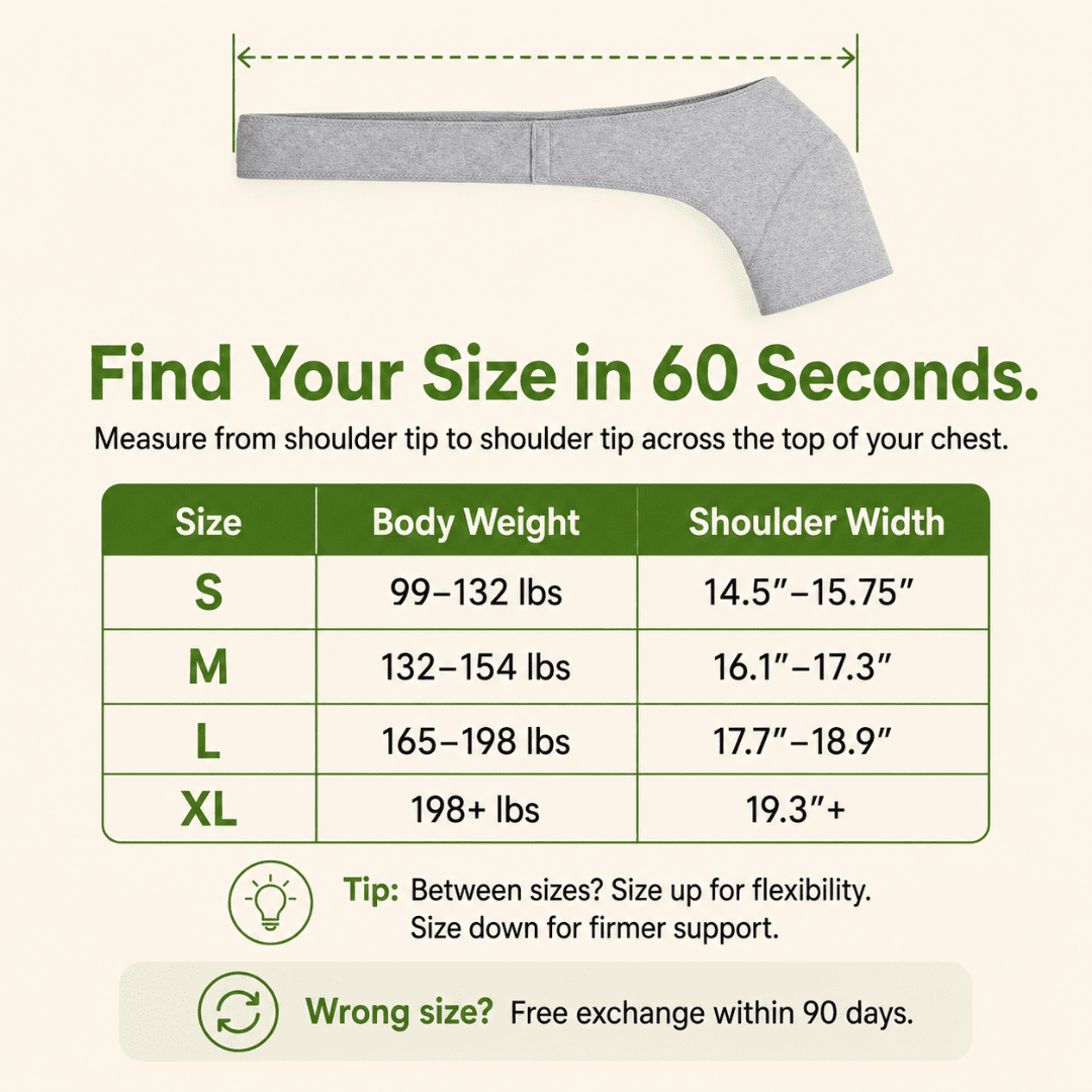 ShoulderEase™ Bamboo Rotator Cuff Sleep Brace